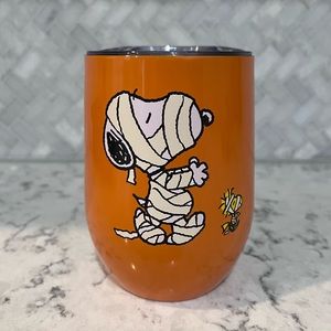 Halloween Peanuts Mummy Snoopy & Woodstock Insulated Tumbler With Lid New